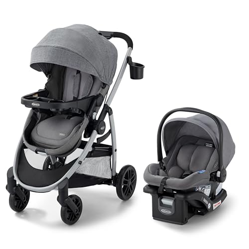 Graco® Modes Pramette Travel System, Includes Baby Stroller with True Pram Mode, Reversible Seat, One Hand Fold, Extra Storage, Child Tray and SnugRide 35 Infant Car Seat, Ontario - color: Ontario, style: No Style Name