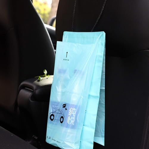100PCS Car Trash Bag Rubbish Bin Bag Car Trash Bin Gag Disposable Container Bag for Auto Car Truck Vehicle Office Babyroom Bathroom Study Room - color: Blue Hanging Type, size: 1 Count (Pack of 100)