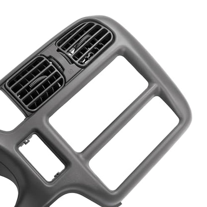 KUAFU Dash Trim Bezel Cover Compatible with 1998-2004 Checy Chevrolet S10/ Blazer GMC Jimmy Paint ABS Plastic Grey Center Console Radio Dashboard Panel Instrument Replacement Lid(Fit Single Din Only) - color: Gray