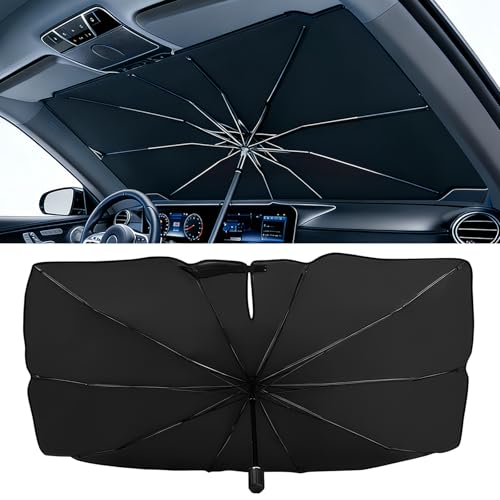 Car Windshield Sun Shade Umbrella,52" x 28" Sun Visor for Car Windshield,Foldable UV Protector & Heat Block Reflector,Full-Coverage Front Window Sunshade Umbrella Shield for Outdoor & Daily Use (M) - size: M