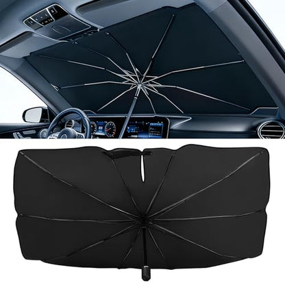 Car Windshield Sun Shade Umbrella,52" x 28" Sun Visor for Car Windshield,Foldable UV Protector & Heat Block Reflector,Full-Coverage Front Window Sunshade Umbrella Shield for Outdoor & Daily Use (M) - size: M