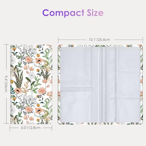 Car Registration and Insurance Holder，Colour Patterns Men Women Car License Document Registration and Insurance Card Holder - color: White flora
