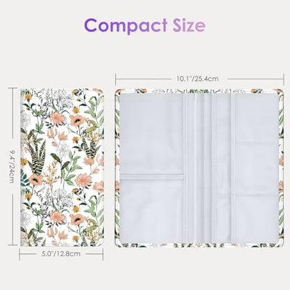 Car Registration and Insurance Holder，Colour Patterns Men Women Car License Document Registration and Insurance Card Holder - color: White flora