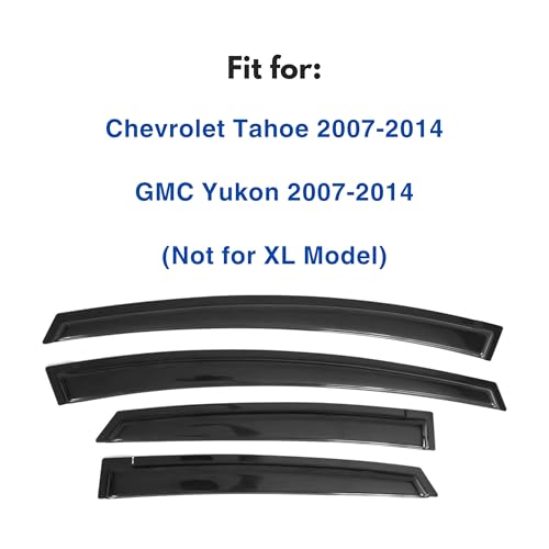 IG Window Visors Fit for 2007-2014 Chevrolet/Chevy Tahoe, Out-Channel Rain Guards Vent Wind Deflectors 4PC, Car Accessories for 2007-2014 GMC Yukon - size: 2007-2014 Tahoe/Yukon