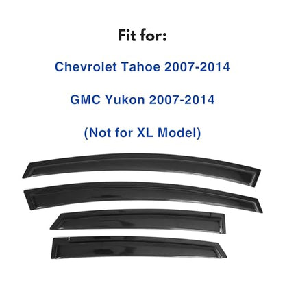 IG Window Visors Fit for 2007-2014 Chevrolet/Chevy Tahoe, Out-Channel Rain Guards Vent Wind Deflectors 4PC, Car Accessories for 2007-2014 GMC Yukon - size: 2007-2014 Tahoe/Yukon