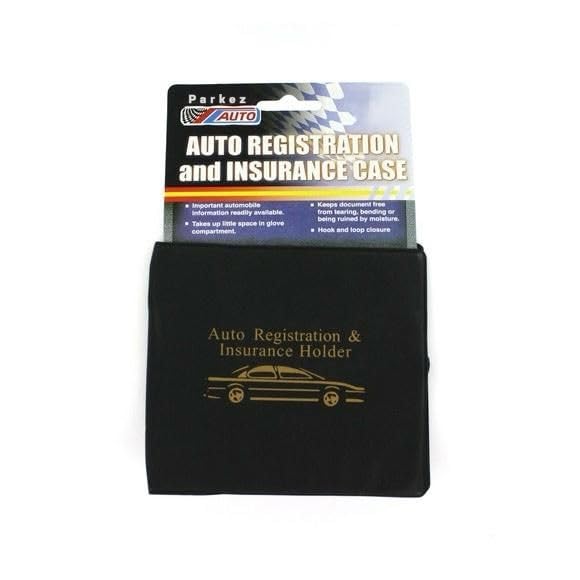 ESSENTIAL Car Auto Insurance Registration BLACK Document Wallet Holders 2 Pack - [BUNDLE, 2pcs] - Automobile, Motorcycle, Truck, Trailer Vinyl ID Holder & Visor Storage - Strong Closure On Each -