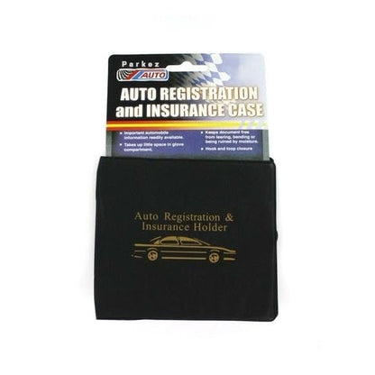 ESSENTIAL Car Auto Insurance Registration BLACK Document Wallet Holders 2 Pack - [BUNDLE, 2pcs] - Automobile, Motorcycle, Truck, Trailer Vinyl ID Holder & Visor Storage - Strong Closure On Each -