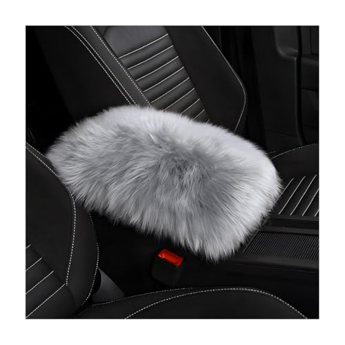 Wevdn Car Center Console Cover Pad, Fluffy Middle Console Pad Armrest Seat Box Cover, Universal Furry Arm Rest Decoration Protector for Car Truck SUV, Interior Car Accessories (Gray) - color: Gray