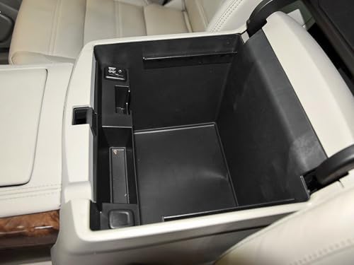 EDBETOS Center Console Organizer Tray Compatible with GMC Sierra 1500 Accessories/Silverado 1500 2014-2018 / Silverado 2500/3500 HD 15-19 /Suburban/Tahoe/Yukon 15-20 Armrest Storage Box (Black Trim) - color: Black