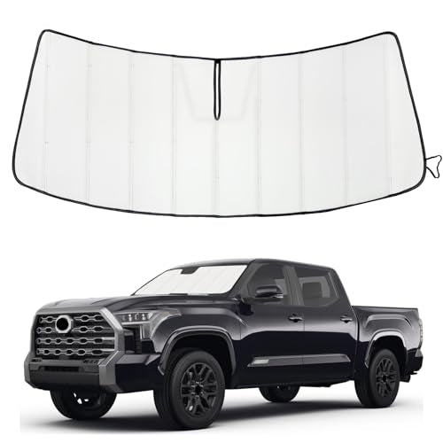 Windshield Sun Shade for Toyota Tundra 2022-2026, Front Window Visor Accessories, Accordion Folding Design Blocks Heat & UV Rays Maintain Cool Interior and Save Space - size: Toyota Tundra 2022-2026