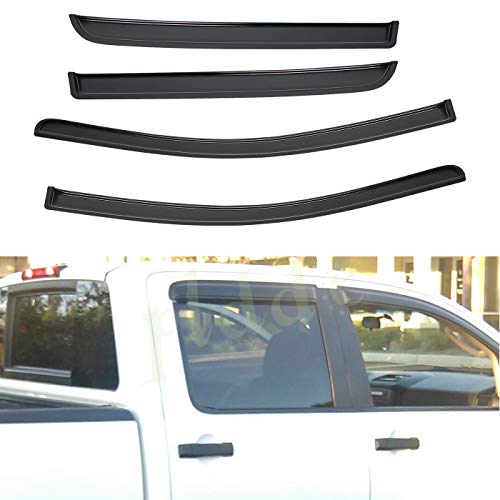 Window Visor Rain Guards Compatible with 2016-2020 Nissan Titan/Titan XD Crew Cab with 4 Full Size Doors Window Wind Deflectors Vent Visors Shades for Truck Accessories Tape-On(No-Drill) - size: for 2016-2020 Titan/Titan XD Crew Cab