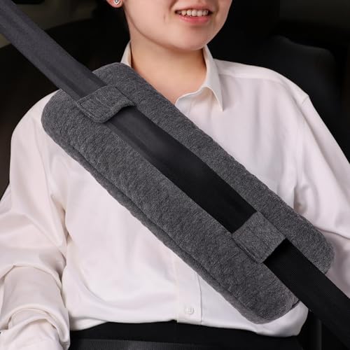 Seat Belt Pillow Post Surgery for Mastectomy and Heart Surgery, Mastectomy Recovery Supplies, Heart Operation Recovery Support Cushion for Chest Chemo Port, Recovering Gifts (Dark Gray) - color: Dark Gray