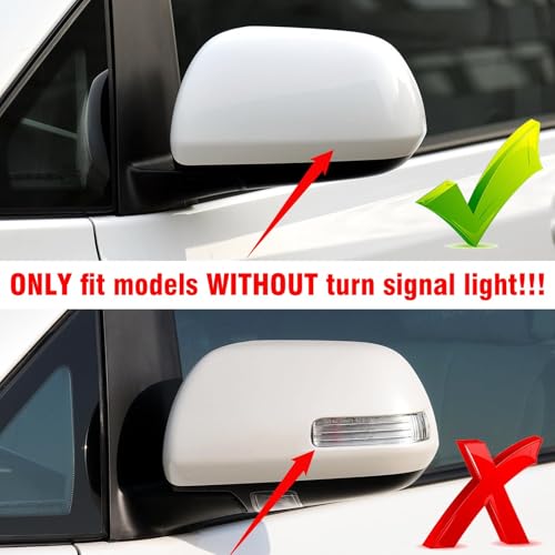 Moonlinks 1Pair Compatible with 2012 2013 2014 2015 2016 2017 2018 2019 2020 Toyota Sienna Mirror Cover Replacement, White Left Driver Side&Right Passenger Side Door Rearview Side Clip-on Mirror Cap - color: Pair White