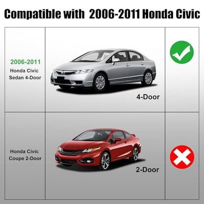 Window Molding Trim Seal for Honda Civic 2006-2011 Accessories, Outer Door Black Rubber Weather Stripping Belt, Replacement 72450-SNA-A01 (4PCS) - size: 2006-2011 Honda Civic