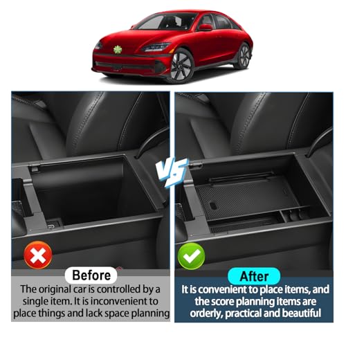 Ruiya 2025 2026 Ioniq 6 Center Console Organizer for Hyundai Ioniq 6 Accessories Armrest Console Glove Tray Compatible with 2023 2024 2025 2026 Hyundai Ioniq 6 SE/SEL/Limited - color: 2023+ Hyundai Ioniq 6