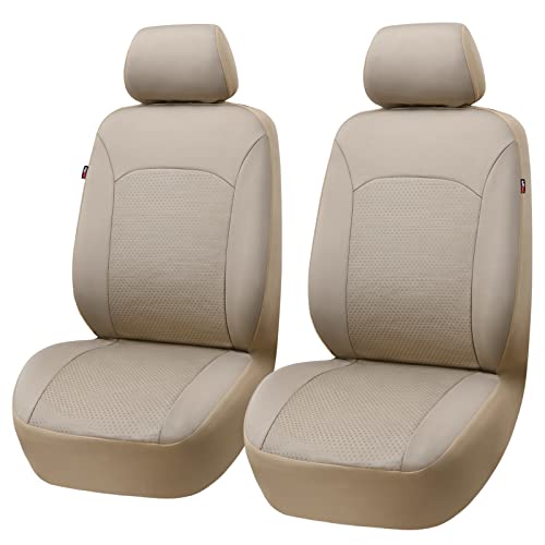 Flying Banner Car Seat Covers Front Seats Rear Bench Polyester car seat Protectors Easy installations Rear Bench Split Classic Man Lady Truck - color: Front Pair Solid Beige