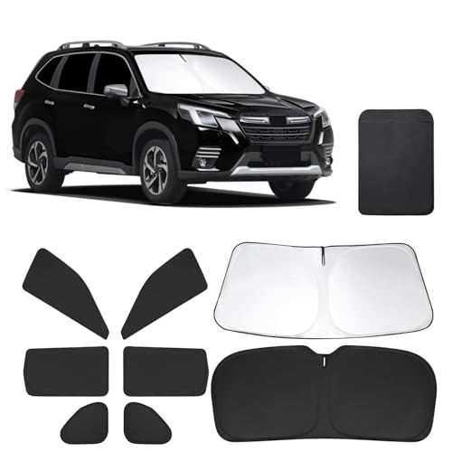 Full Set 8 PCS Window Shades for Subaru Forester 2019-2024 Accessories, Car Full Windshield Side Rear Window Sun Shade Covers, Sun UV & Privacy Protection, for Camping Napping Daily Leisure - size: For Subaru Forester 2019-2024