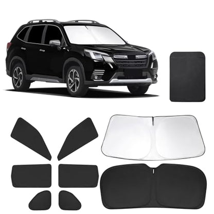 Full Set 8 PCS Window Shades for Subaru Forester 2019-2024 Accessories, Car Full Windshield Side Rear Window Sun Shade Covers, Sun UV & Privacy Protection, for Camping Napping Daily Leisure - size: For Subaru Forester 2019-2024