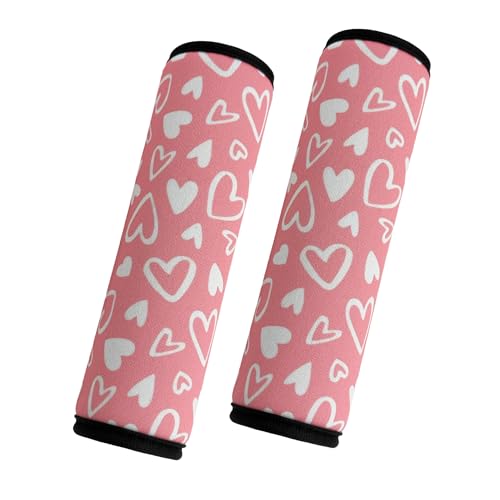 2 Pack VegaPunkLab Seat Straps Shoulder Pads for Kids - Seat Belt Cover Pad, Strap Wrap Cover for Bogg Bag, Perfect for Car Booster Seats, Strollers, High Chair, Backpacks, and More, Pink Heart - color: Pink Heart