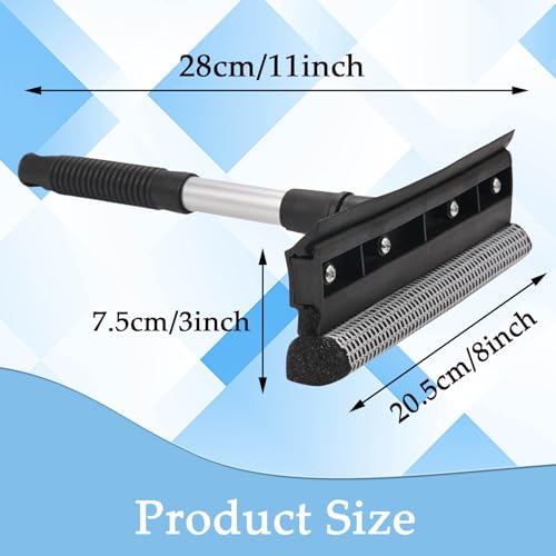 2 Pack Squeegee for Car Window Cleaning and Windshield Washing Standard Window Squeegee Cleaner Tool Windshield Cleaning Squeegee with Scrubber for Multiple Applications