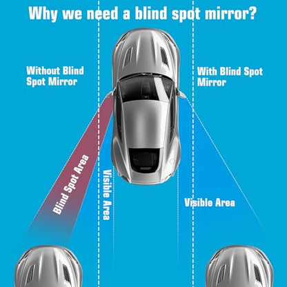 2 Pcs Blind Spot Mirror,Rectangle Car Side Mirror Blindspot Angle Adjustable Blindspot Mirrors for Car Truck(Adhesive,Pack of 2)