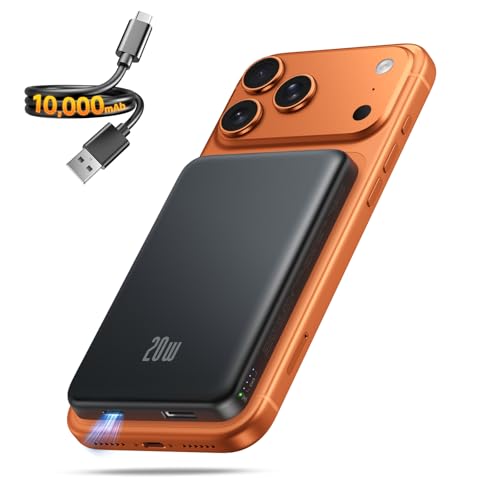 Portable Charger for Magsafe Power Bank - 10000mAh Magnetic Phone Charger, USB-C 20W PD Fast Charging, Slim Wireless Battery Pack for iPhone 17/16/15/14/13 Series,for Travel Cruise Essentials-Obsidian - color: Obsidian