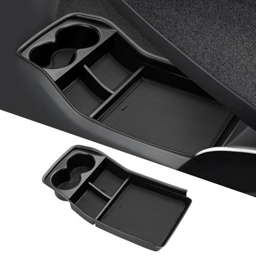 Autorder Lower Center Console Organizer for 2024-2026 Kia EV9 Accessories Bottom Center Console Insert Tray with Cup Holder Storage Box - size: 2024-2026 Kia EV9