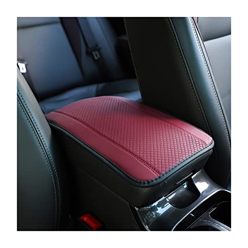 8sanlione Car Armrest Storage Box Mat, Fiber Leather Car Center Console Cover, Car Armrest Seat Box Cover Accessories Interior Protection for Most Vehicle, SUV, Truck, Car (Wine Red) - color: Wine Red