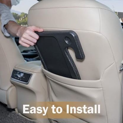 Oshotto Car Steering Wheel Desk | Food Table for Car | Laptop/Notepad| Seat Gap Storage Box for All Cars Black