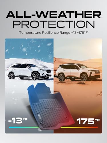 YHTAUTO Automotive Floor Mats Compatible with Honda CR-V CRV 2023-2026 (Include Hybrid), TPE All Weather Car Mats Waterproof Anti-Slip Odorless Floor Liner, 1st & 2nd Row, Set of 3 - size: 2023-2026