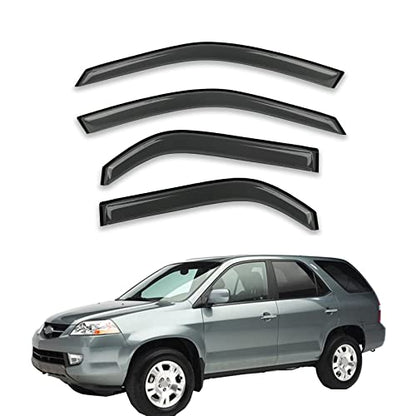Window Visor Rain Guards Compatible with 2001-2006 Acura MDX Smoke 4pc 94759 - size: For 2001-2006 MDX