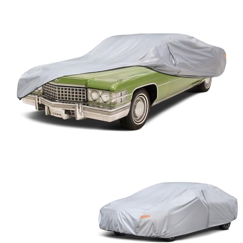 6 Layer Heavy Duty Car Cover Custom Fit for Cadillac Deville 1959-1970 & 1977-1984, Buick Electra 1959-1970 & 1977-1984, Waterproof All Weather Car Tarp Outdoor Protection with Cotton Lining - size: Cadillac Deville,Buick Electra