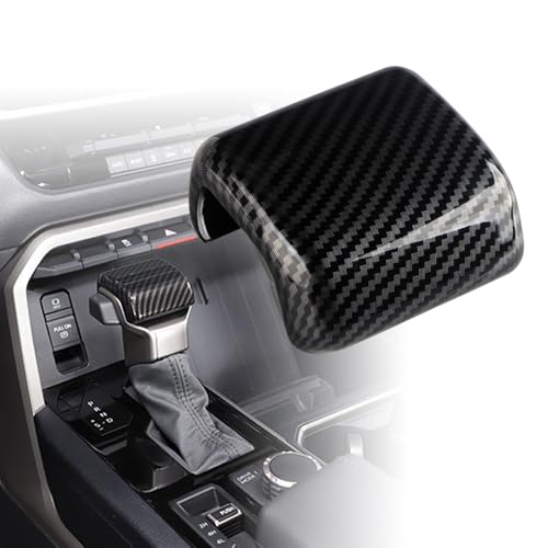 Car Gear Shift Knob Cover Accessories for Toyota Tundra 2022-2024 Sequoia 2023 Tacoma 2024 Auto Interior Trim Protector Cap-Carbon Fiber Grain - size: Toyota-Tundra