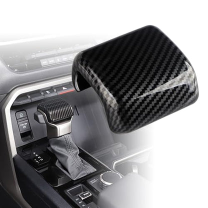 Car Gear Shift Knob Cover Accessories for Toyota Tundra 2022-2024 Sequoia 2023 Tacoma 2024 Auto Interior Trim Protector Cap-Carbon Fiber Grain - size: Toyota-Tundra