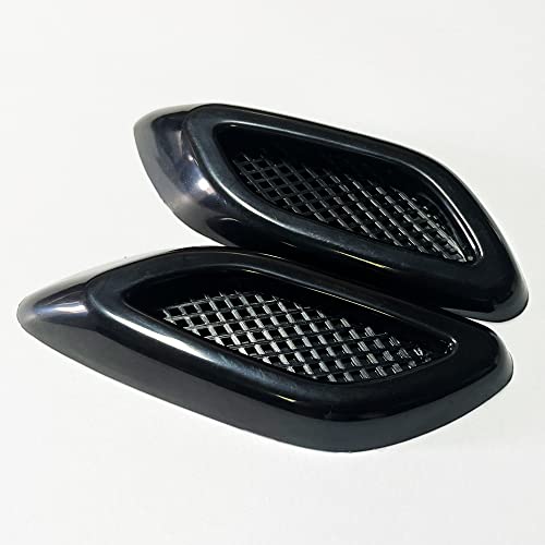 6pcs Curboom Car Fender Trim Decorative Intake Universal Auto Air Flow Bumper Side Vent Decal Scoop Hood Spolier Door Carbon Fiber ABS Chrome Silver Exterior Glossy Black Sticker for Most Cars - style: Black