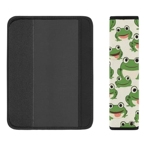 Comfortable Cushion Pad Car Shoulder Strap Harness Pad, Cute Frog 2PCS Car Belt Covers - color: Color357