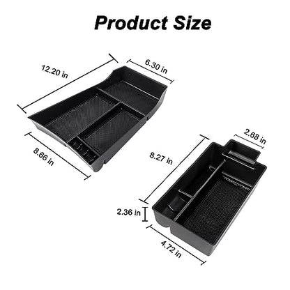 Center Console Organizer Compatible with Nissan Rogue 2021-2025 2026 Armrest Storage Box Insert Tray Interior Secondary Accessories(2PCS Center Console Tray) - size: 2PCS Center Console Tray Set