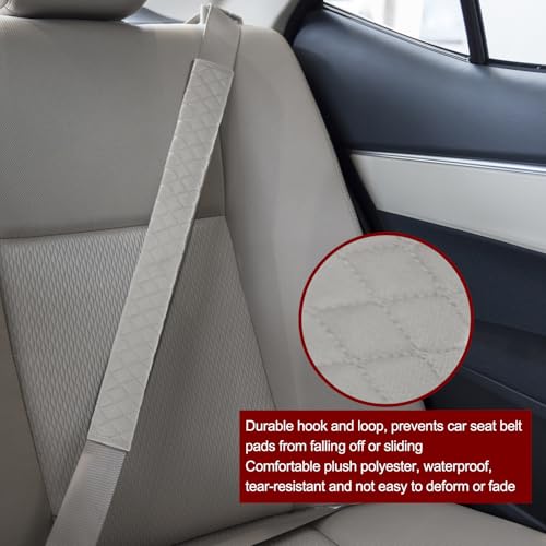 HARFINGTON 2pcs Shoulder Strap Cushions 19.7 Inch Car Seat Belt Pads Cover Auto Seatbelt Strap Shoulder Pad Automotive Seat Belt Cushion Pad for Auto SUV Truck, Grey - color: Grey, size: 19.7 Inch