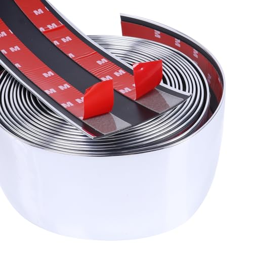 4"(100mm) Automotive Chrome Trim Molding Heavy Duty Car Side Moldings Self Adhesive UV Protected Scratch-Proof for Truck RV Boat Exterior Interior Body Door Window Bumper, 10FT - color: Chrome Silver, size: 10FT
