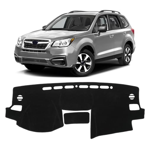 KUST Black Dash Cover for Subaru Forester 2014-2017 2018 Left Hand Driving Non-Slip Dashboard Cover Polyester Center Console Dash Cover Interior Accessories for Forester Custom Fit Dash Mat - size: Forester 14-18(black)