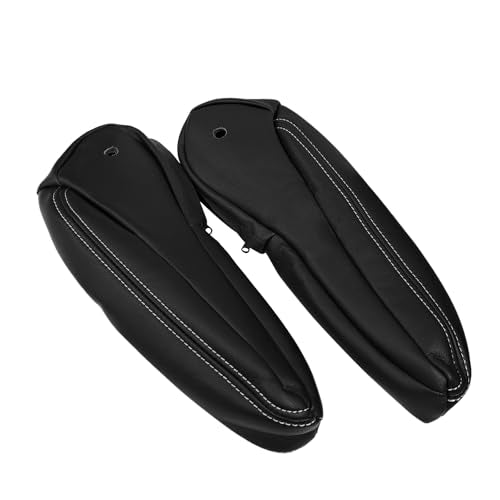 Black Leather Driver & Passenger Side Armrest Cover Compatible with Chrysler Town & Country 2011 2012 2013 2014 2015 2016