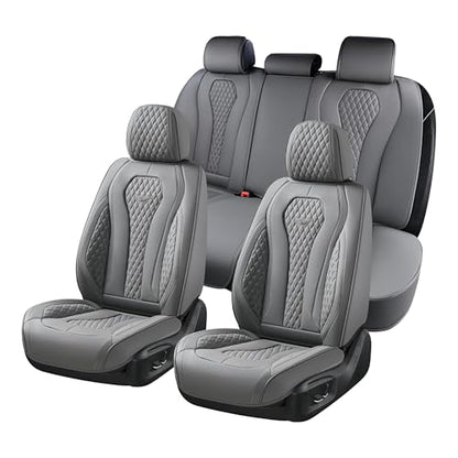 Coverado Seat Covers, Car Seat Covers Full Set, Gray Car Seat Cover, Car Seat Cushion Waterproof, Car Seat Covers Front Seats Back Seat Covers, 8839 Car Seat Protector Universal Fit Most Cars - color: Gray-N, size: FullSet