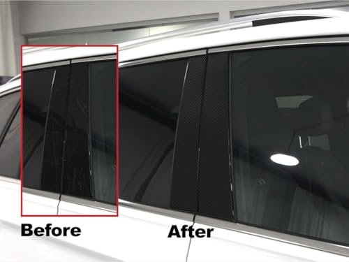 Rvinyl Pillar Post Window Trim Compatible with Chevrolet Tahoe 2015-2020 - Carbon Fiber 3D (Black) - color: Carbon Fiber 3d (Black)