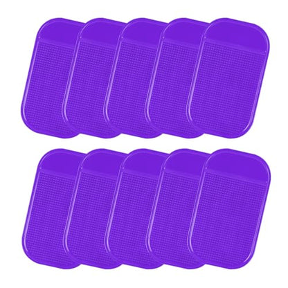 10PCS Car Dashboard Non-Slip Mat, Multifunctional Anti-Slide Sticky Pad for Auto Dashboard, Anti-Slip Dash Pad for Cell Phone, Radar Detector, Keys, Glasses, GPS, Coins (Purple) - color: Purple