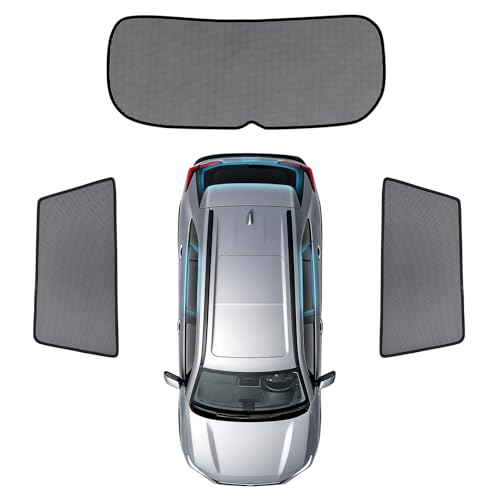3PCS Rear Window Sun Shade for 2019-2024 RAV4, Custom Fit Side & Rear Mesh Window Covers, UV Protection Heat Reduction, Privacy & Clear Rear View, Easy Clip-On - size: RAV4 2019–2024 | 3PCS – Rear Side + Windshield
