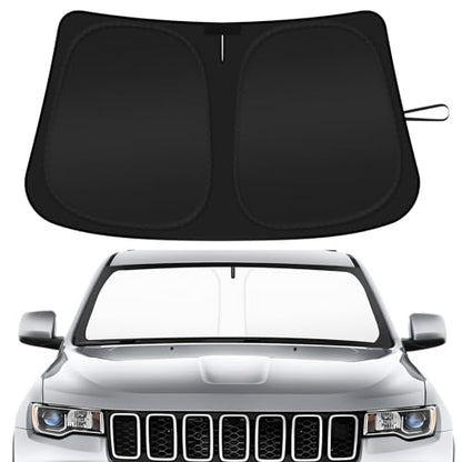 Car Windshield Sun Shade Compatible with 2014-2024 2025 2026 Jeep Grand Cherokee Accessories Foldable Front Window Sunshade Custom Windshield Sun Visor - size: For 2014-2026 Jeep Grand Cherokee