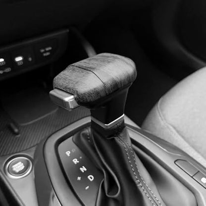 ABS Car Gear Shift Knob Cover Trim Shifter Lever Handle Protective Compatible with Kia Sorento 2024-2026,Kia Carnival 2025-2026,K4 2025-2026,K5 2025-2026 Accessories(Wood Grain Style) - color: Wood Grain Style