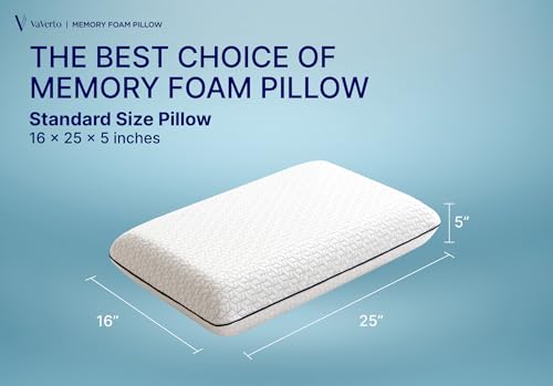 Cooling Gel Memory Foam Pillow - 1-Pack - Standard Size Bed Pillows For Sleeping - Medium-Firm - Back, Stomach and Side Sleeper Pillow - Shoulder & Back Pain Relief - Washable , Bamboo Viscose Cover - size: Standard (Pack of 1)