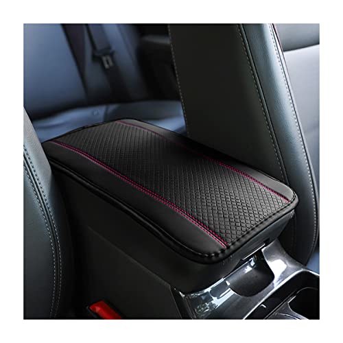 8sanlione Car Armrest Storage Box Mat, Fiber Leather Car Center Console Cover, Car Armrest Seat Box Cover Accessories Interior Protection for Most Vehicle, SUV, Truck, Car (Black/Pink) - color: Black/Pink