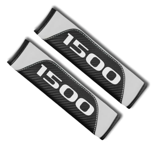 2Pcs Carbon Fiber Leather Seat Belt Cushions Shoulder Pad Soft for Dodge RAM 1500 Accessories,Car Seat Belt Pads Safety Belt Cover Pad (White 1500) - color: White 1500